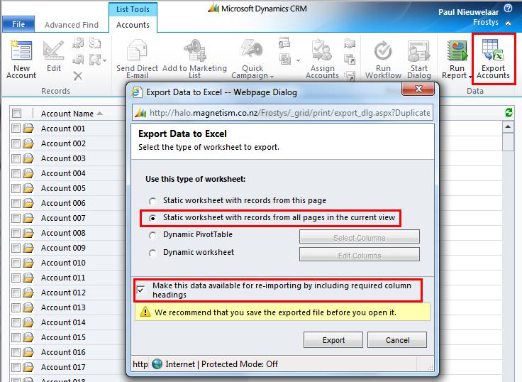 Bulk Update Records with Export Import Dynamics CRM 2011