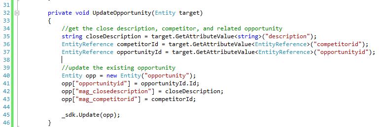 Making Opportunity Close Data Available in a CRM 2011 View