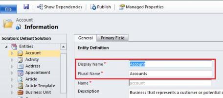 Renaming System Entities in CRM 2011