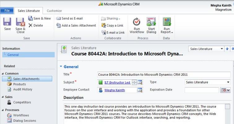 Sales Literature in Microsoft Dynamics CRM 2011 | Magnetism Solutions ...
