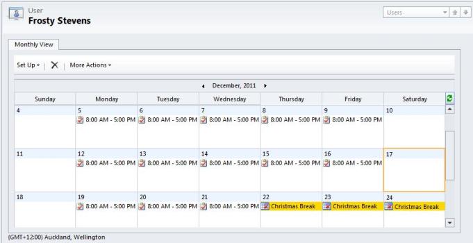 Scheduling Work Hours and Business Closure Dynamics CRM 2011