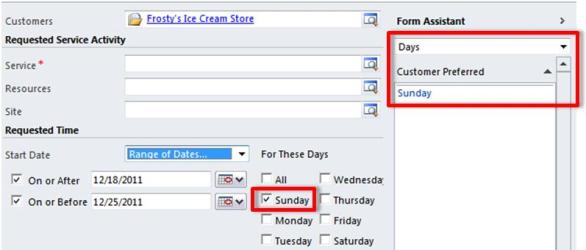 Service Scheduling Customer Preferences Dynamics CRM 2011