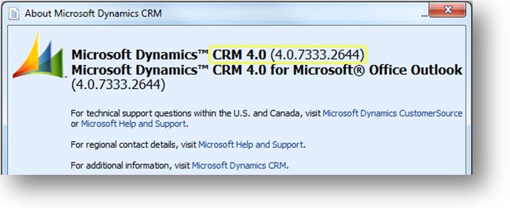 Microsoft Dynamics CRM Build Number