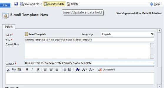 Adding dynamic fields from Lead/Contact E-Mail templates to Global Templates