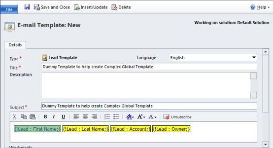 Adding dynamic fields from Lead/Contact E-Mail templates to Global Templates