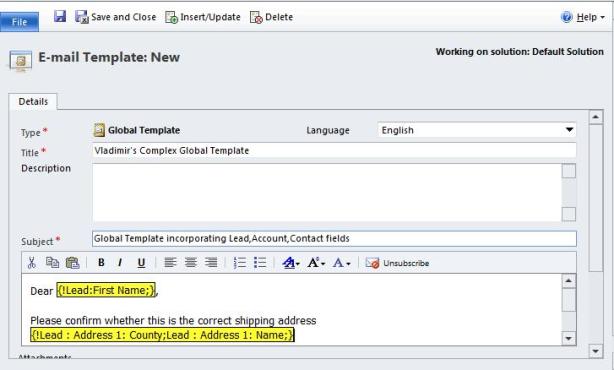 Adding dynamic fields from Lead/Contact E-Mail templates to Global Templates