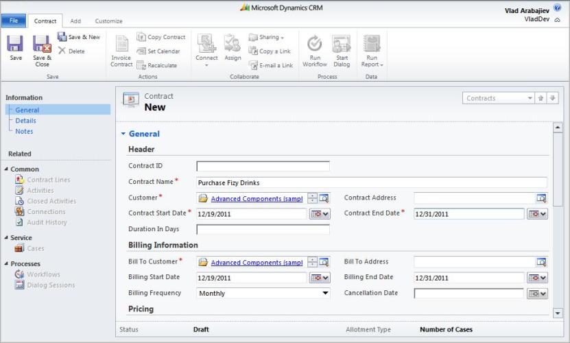 Creating Contract Templates, Contracts and Contract Lines, Dynamics CRM 2011