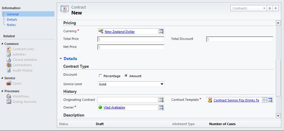 Creating Contract Templates, Contracts and Contract Lines, Dynamics CRM 2011