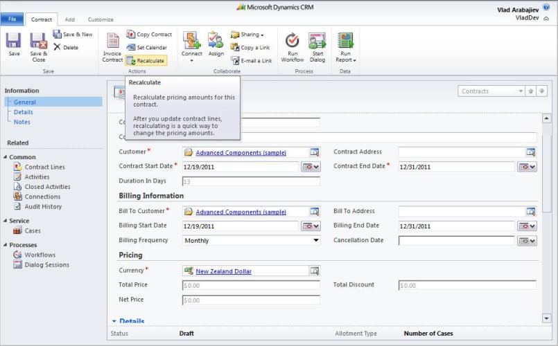 Creating Contract Templates, Contracts and Contract Lines, Dynamics CRM 2011