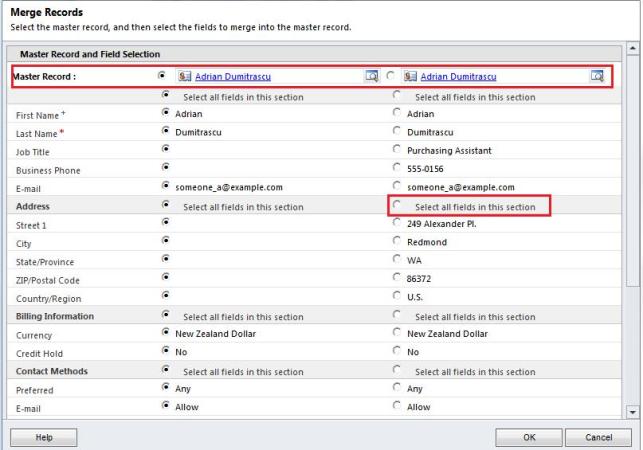 Merge functionality in Dynamics CRM 2011 