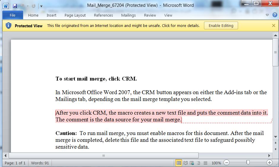 Microsoft Dynamics CRM 2011, Using Mail Merge to create ...