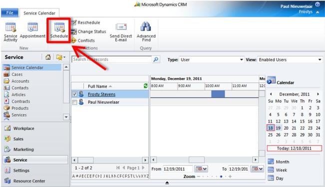 Scheduling Service Activities Dynamics CRM 2011 | Magnetism Solutions ...