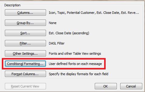 Conditional Formatting in Microsoft Dynamics CRM 2011 for Outlook