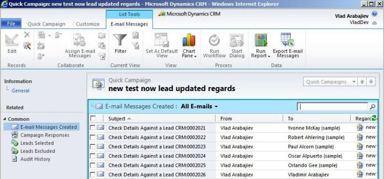 Using E-mail templates for quick campaigns in Dynamics CRM 2011 ...
