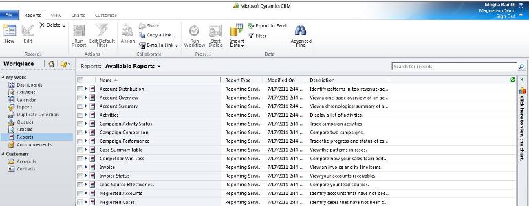 How can I get information out of Dynamics CRM?