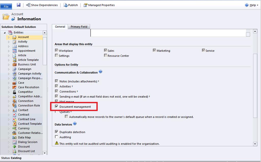 Configuring Dynamics CRM 2011 for Document Management