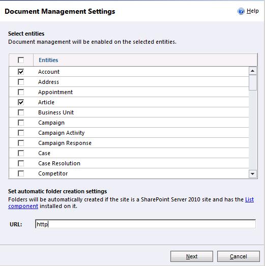 Configuring Dynamics CRM 2011 for Document Management