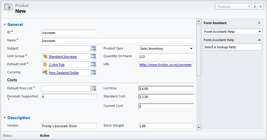 Creating Products in Dynamics CRM 2011