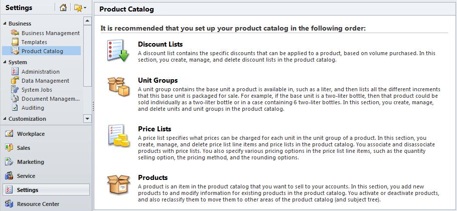 The Product Catalog in Dynamics CRM 2011