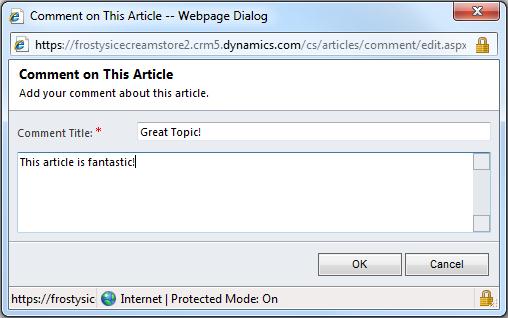 Commenting on an Article in Dynamics CRM 2011 | Magnetism Solutions ...