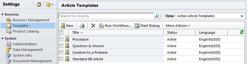 Creating and Editing an Article Template in Dynamics CRM 2011