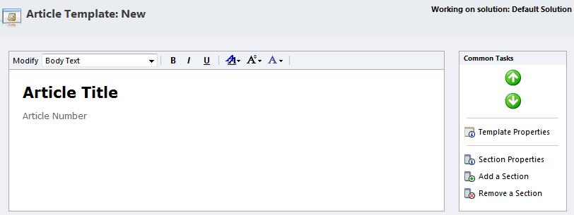 Creating and Editing an Article Template in Dynamics CRM 2011