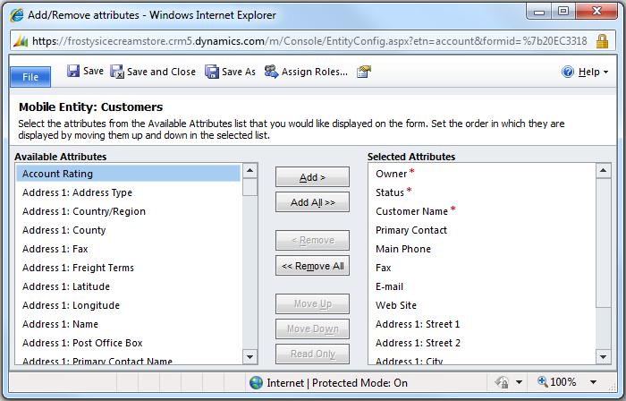 Customizing Dynamics CRM 2011 Mobile Forms