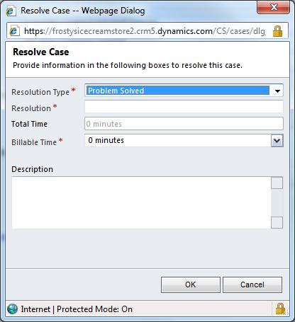 Resolving a Case in Dynamics CRM 2011