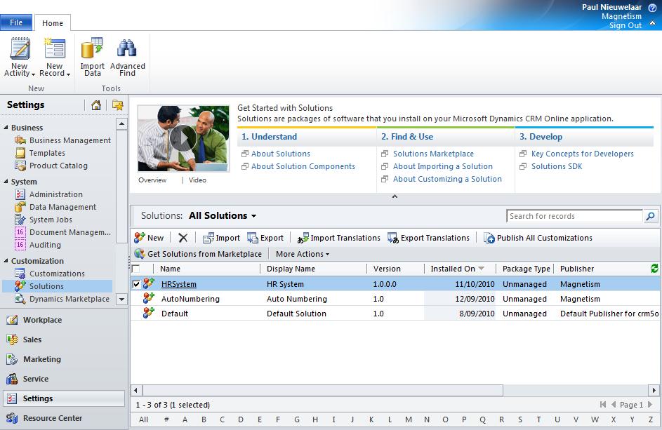 Solutions in Microsoft Dynamics CRM 2011 | Magnetism Solutions | NZ ...