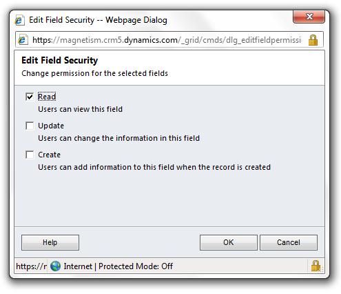 Field level Security in Dynamics CRM 2011