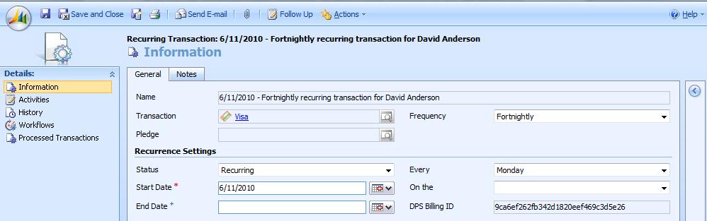 Recurring Credit Card Billing with DPS and Microsoft Dynamics CRM 4.0