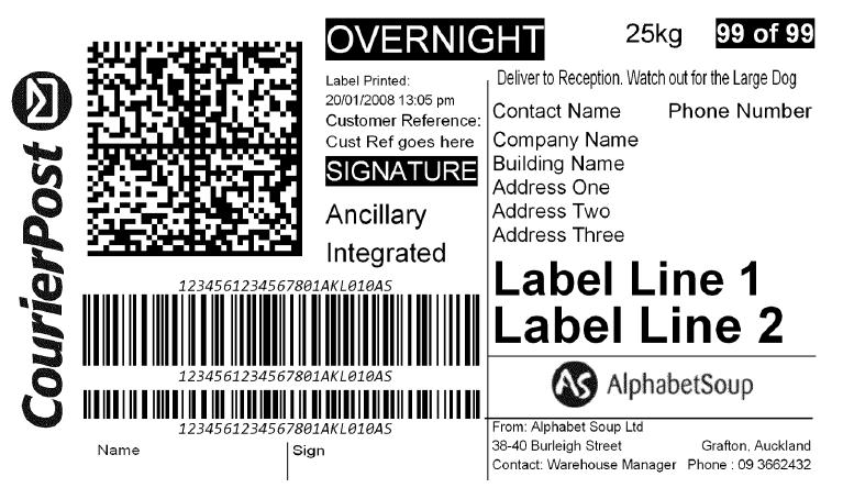 Creating Two Dimensional Barcodes for Courier Post Labels
