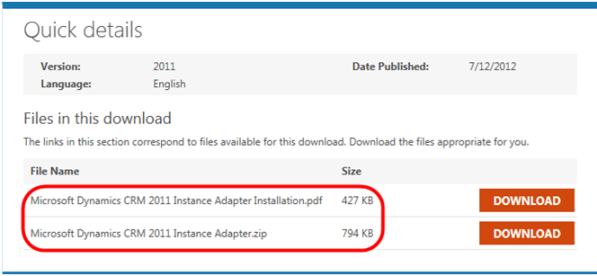 Microsoft Dynamics CRM 2011 Instance Adapter Part 1 Downloads