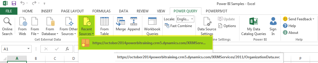 Power BI Microsoft Dynamics CRM 2013 – Part 2