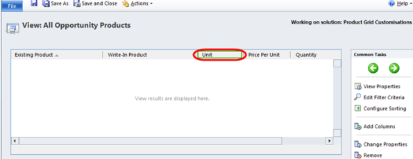 Pricing Products Part 7 Adding the Unit column to the Opportunity Products Sub Grid