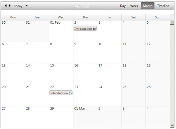 Sitefinity 5 Events Calendar
