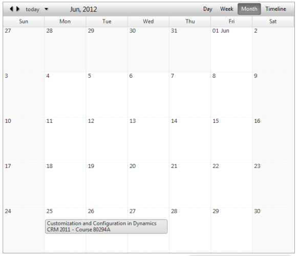Sitefinity 5 Events Calendar