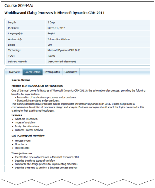 Training in Microsoft Dynamics CRM