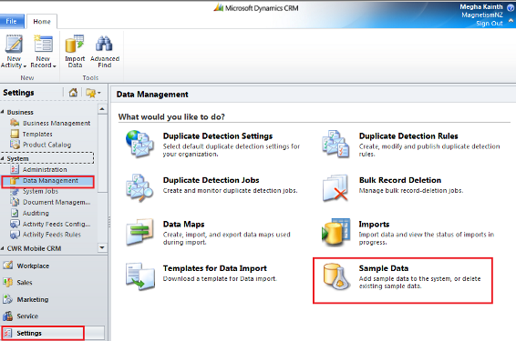 Install or Remove Sample Data in Microsoft Dynamics CRM 2011
