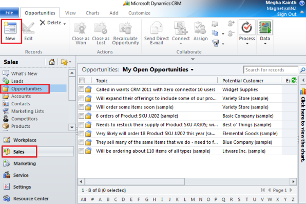 Sales Process in Dynamics CRM 2011 Opportunities