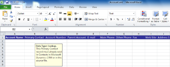 Templates for Data Import in Microsoft Dynamics CRM 2011
