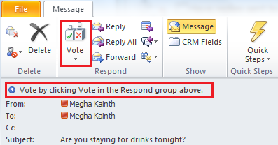 outlook voting button