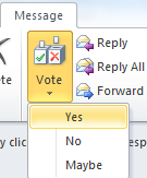 Voting Buttons in Microsoft Outlook 2010
