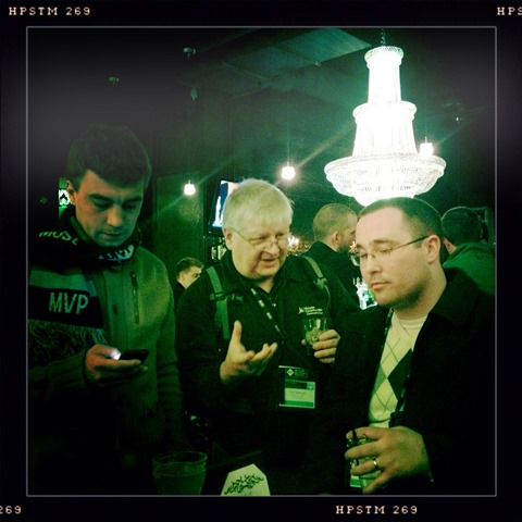 Andrii, Curt, Jamie having a drink