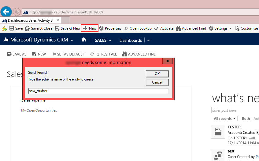 Create New Records from Anywhere in CRM 2013 with Bookmarklet