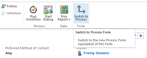 Dynamics CRM 2011 Rollup 12 Switch to Process Form Button
