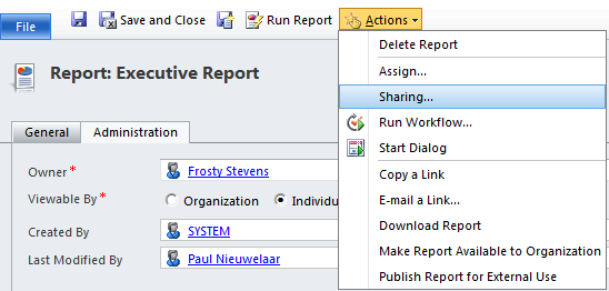 Show or Hide Reports for Certain Users Dynamics CRM 2011
