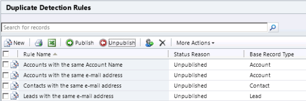 Automatically Publish Duplicate Detection Rules in CRM 2011 