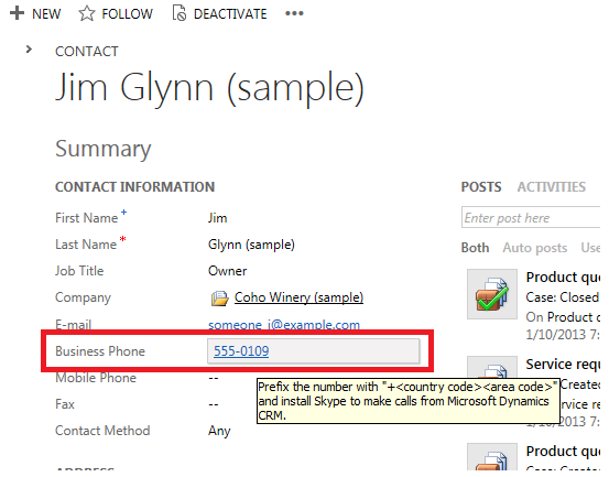 Calling Your Dynamics CRM Customers with Skype
