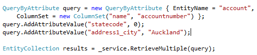 Dynamics CRM 2011 Querying Data with QueryByAttribute